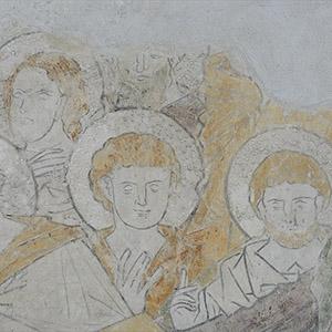Lippstadt, wall painting, Death of Mary, detail Apostles. Photo: LWL/Dülberg