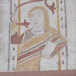 Bad Sassendorf-Weslarn, Protestant church, formerly St. Urban, central nave, east bay, southern diaphragm arch, west side, wall painting, figure in tendrils, detail. Photo: LWL/Dülberg. (vergrößerte Bildansicht wird geöffnet)