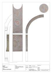 Soest, Katholische Nikolaikapelle, Chorapsis, Chorstirnbogen, nördl. Chorjochwand mit Tonnengewölbe, Apsisstirnbogen 