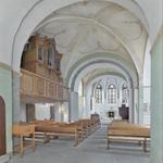 Dortmund-Wellinghofen, ev. Kirche, ehem. St. Chrysanthus und Daria, Innenansicht nach Osten. Foto: LWL/Dülberg. Dortmund-Wellinghofen, ev. Kirche, ehem. St. Chrysanthus und Daria, Innenansicht nach Osten. Foto: LWL/Dülberg. (vergrößerte Bildansicht wird geöffnet)