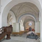 Dortmund-Wellinghofen, ev. Kirche, ehem. St. Chrysanthus und Daria, Innenansicht nach Westen. Foto: LWL/Dülberg. Dortmund-Wellinghofen, ev. Kirche, ehem. St. Chrysanthus und Daria, Innenansicht nach Westen. Foto: LWL/Dülberg. (vergrößerte Bildansicht wird geöffnet)