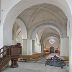 Dortmund-Wellinghofen, ev. Kirche, ehem. St. Chrysanthus und Daria, Innenansicht nach Westen. Foto: LWL/Dülberg.  (vergrößerte Bildansicht wird geöffnet)