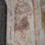 Balve, kath. Kirche St. Blasius, Chorapsis, Wandmalerei, Prophet in der rechten Laibung des Mittelfensters, Ausschnitt. Foto: LWL/Dülberg.  (vergrößerte Bildansicht wird geöffnet)